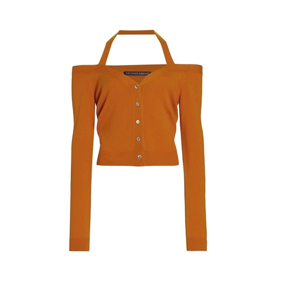 Zeynep Arcay Cashmere Cold Shoulder Halter-Neck Cardigan New With Tags - Picture 6 of 14